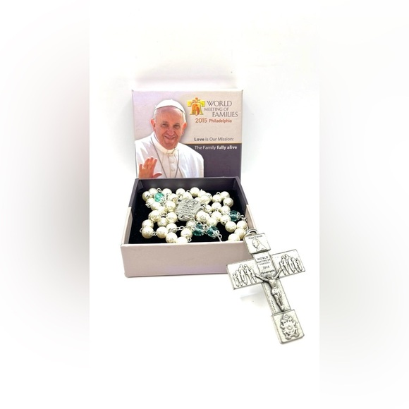 Pope Francis FAMILIES 2015 ROSARY Philadelphia Ghirelli murano glass style - Picture 2 of 9